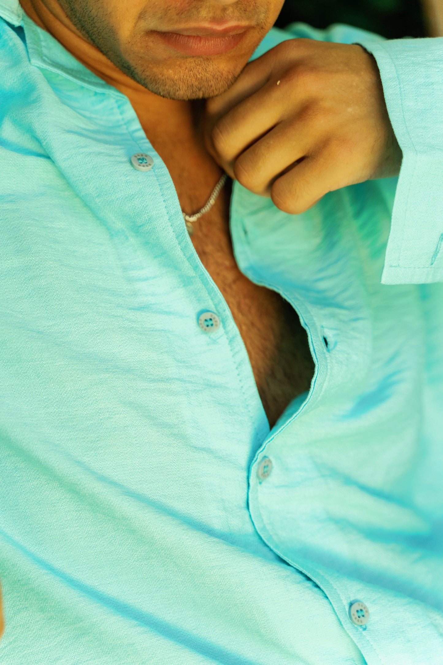 Linen Bsbg Club Shirt in Aqua
