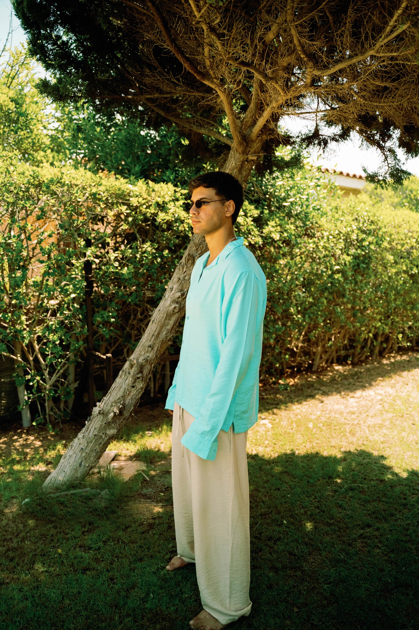 Linen Bsbg Club Shirt in Aqua