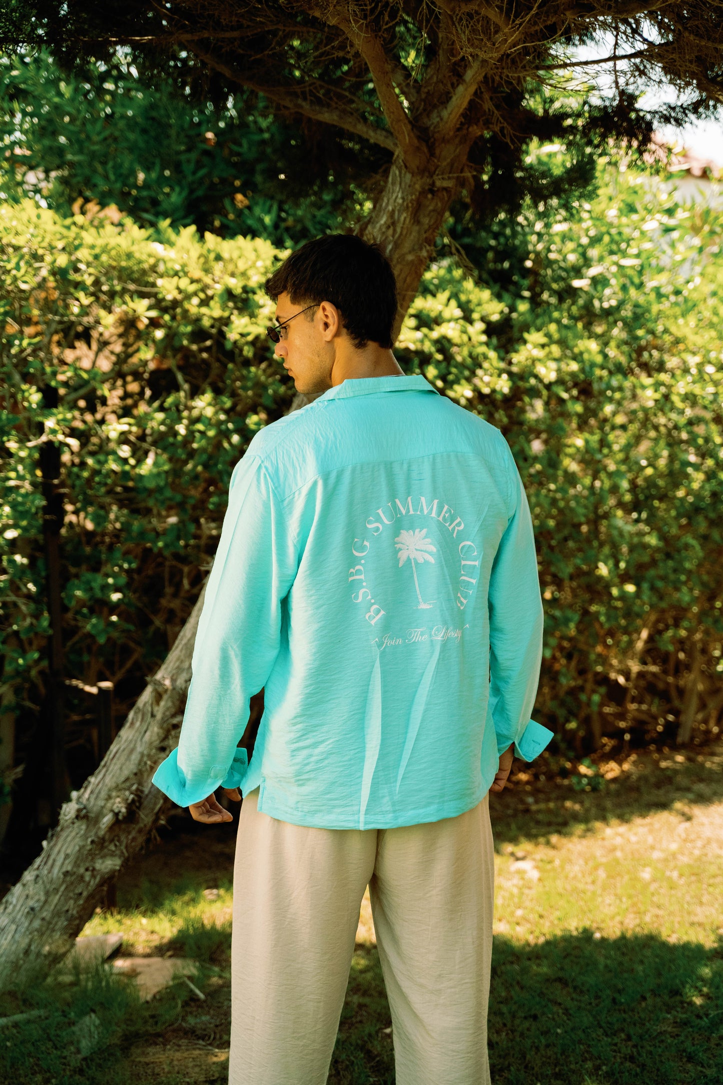 Linen Bsbg Club Shirt in Aqua