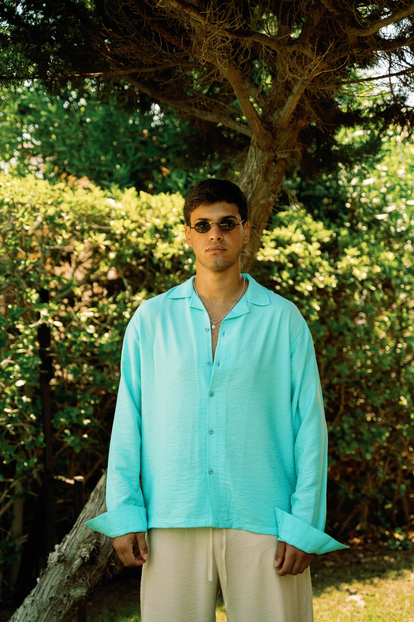 Linen Bsbg Club Shirt in Aqua